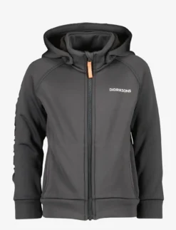 DIDRIKSONS CORIN KIDS FULLZIP 7 - COAL BLACK